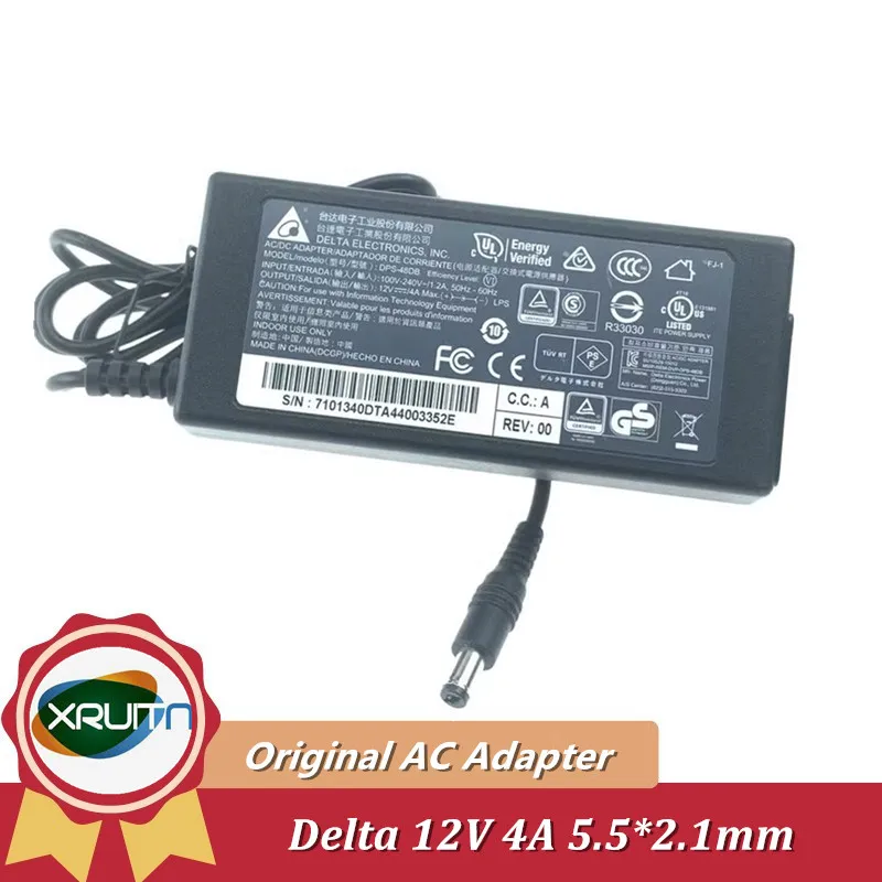 

Genuine DELTA DPS-48DB 12V 4A 48W AC Adapter Charger For Dahua Hikvision POE Monitoring Surveillance Video Recorder Power Supply