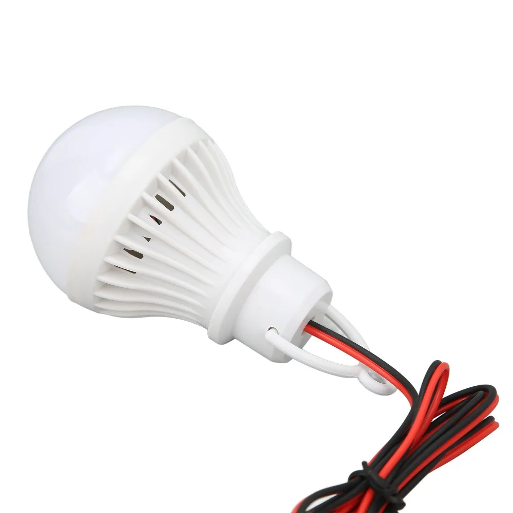 Durable 12V 5W LED Camping Lantern Plastic With Hook Portable Tent Light Survival Lamp Camping