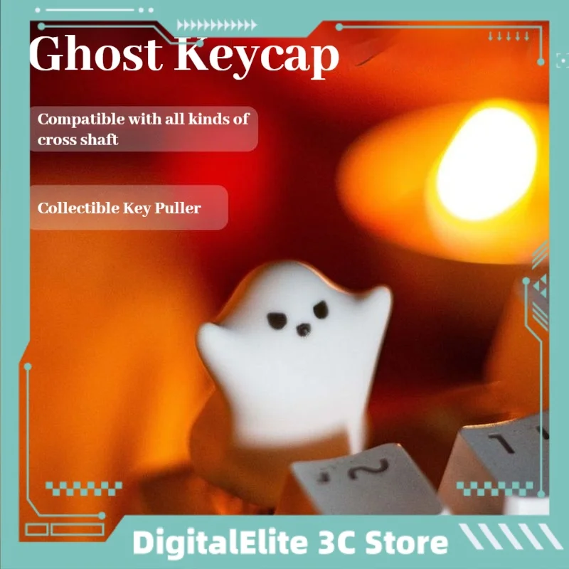 Ghost Keycaps 1pcs Esc Resin Personalized Diy 3d Original Funny Cute Cross Axis Mechanical Keyboard Key Cap Halloween Christmas