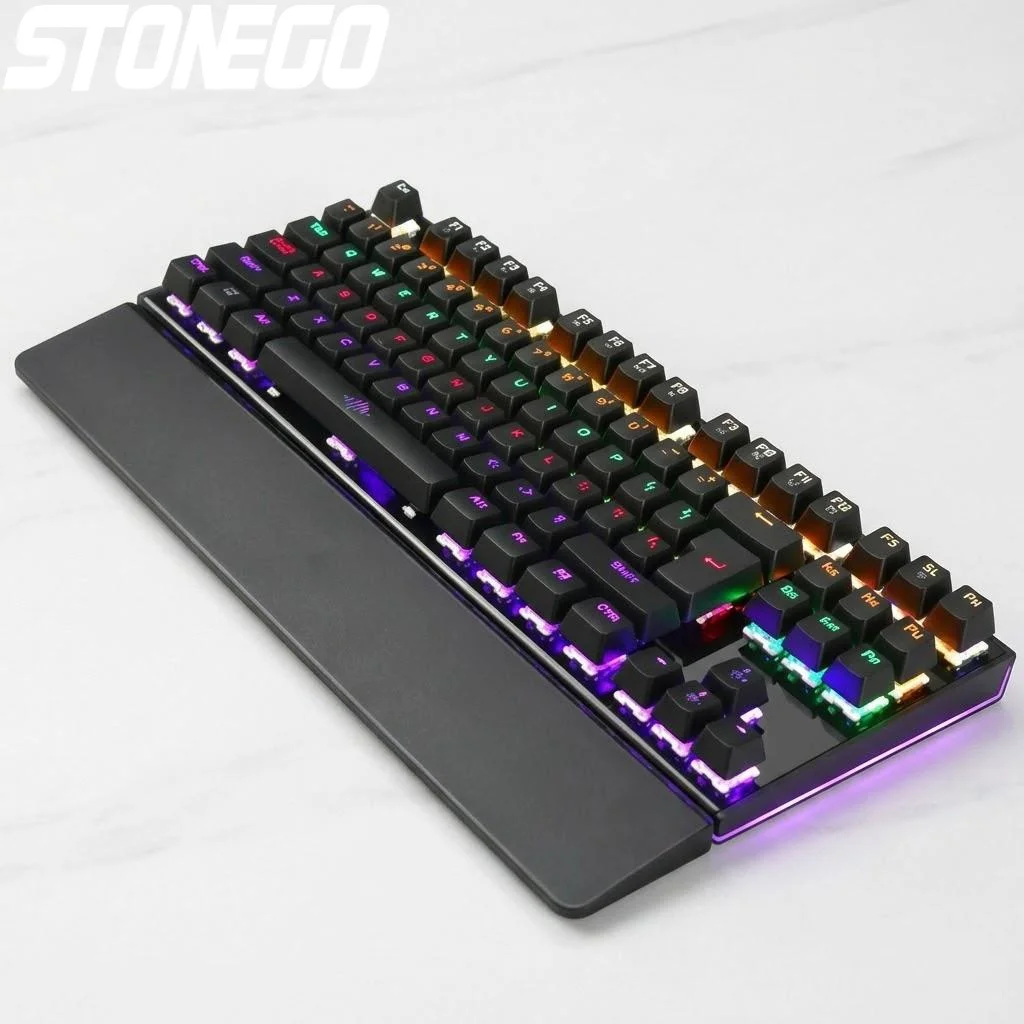 

Backlit Mechanical Gaming Keyboard 26 Keys Anti Ghosting Colorful LED USB Wired Illuminated Keyboard for Gamers