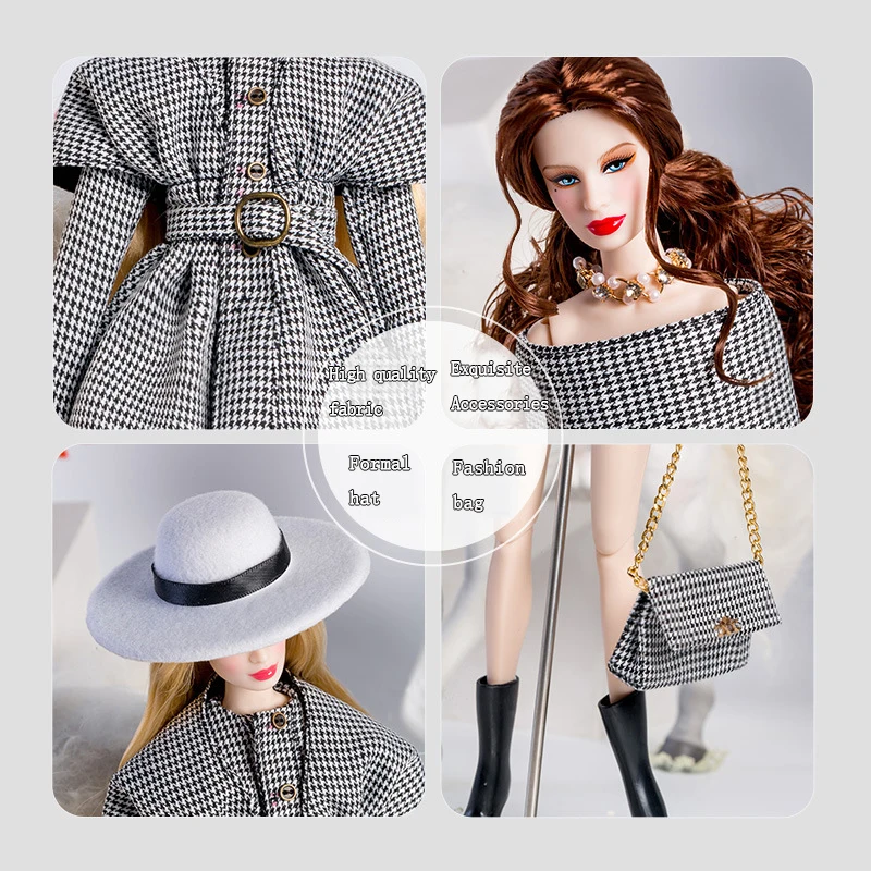 Europese Mode Klassieke Trenchcoat Accessoires Set 32 cm Supermodel Poppenkleertjes Pak Prinses Jurk DIY Speelgoed Collector Geschenken