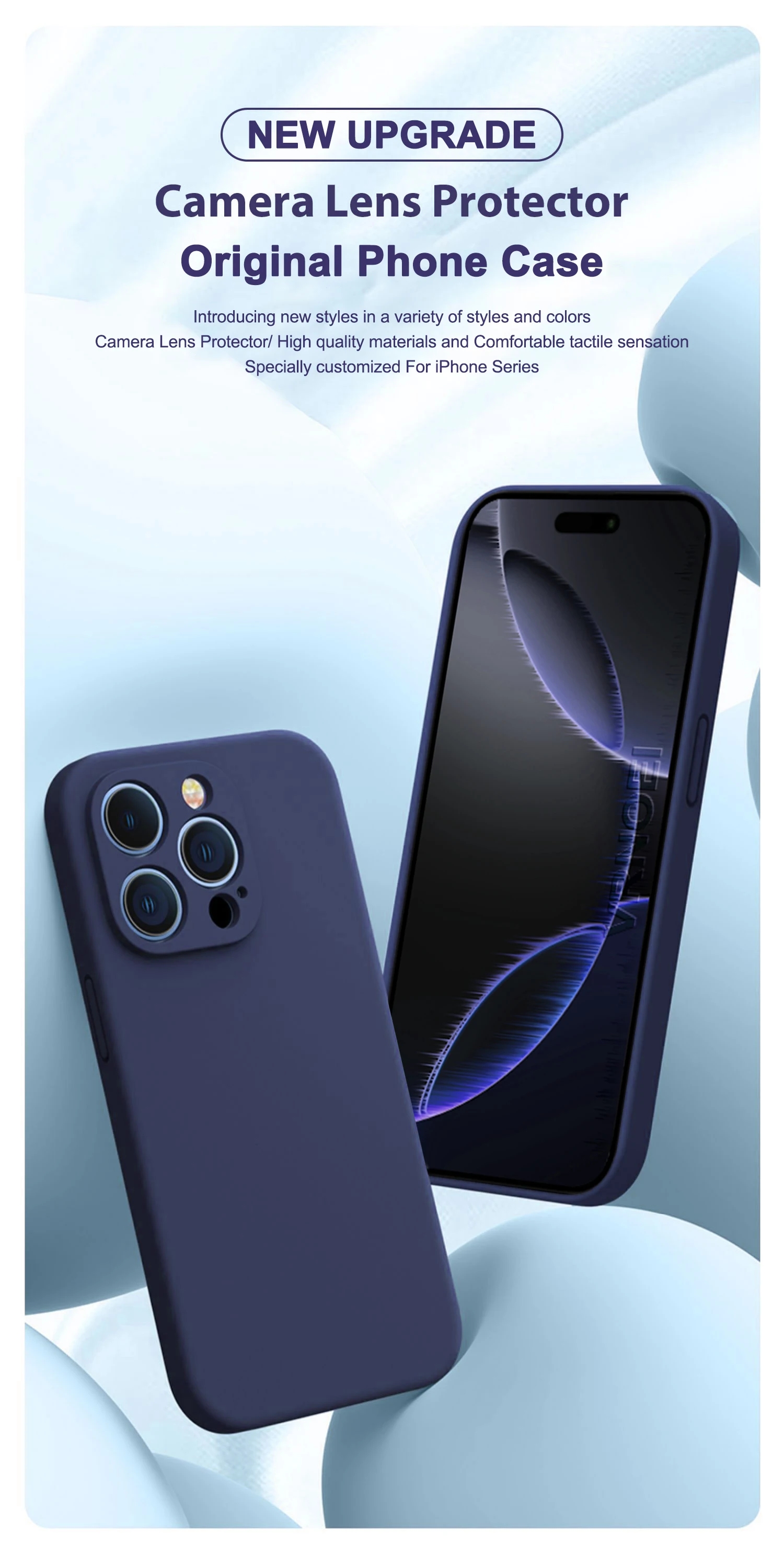 Luxuriöse Objektivschutzhülle für iPhone 17, 11, 12, 13, 14, 15, 16 Pro Max, weiche Stoßstangenabdeckung für Air 14, 15, 16 Plus, Telefonzubehör – Detail 1