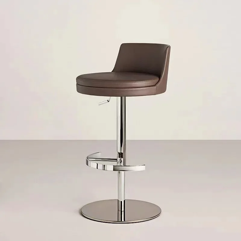 

12 Nordic light luxury rotating bar chair Home front desk high chair Bar cafe bar stool can be raised and lowered leather chair