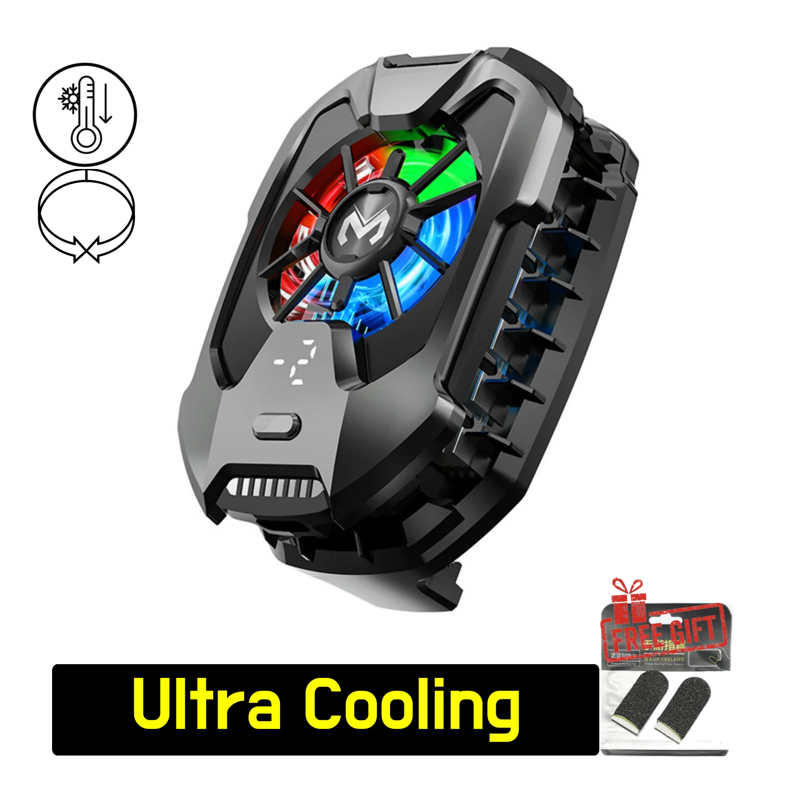 MEMO DLA8 Mobile Phone Cooler with Temperature Display Semiconductor Clip-on Cooler Gaming Cooling Fan