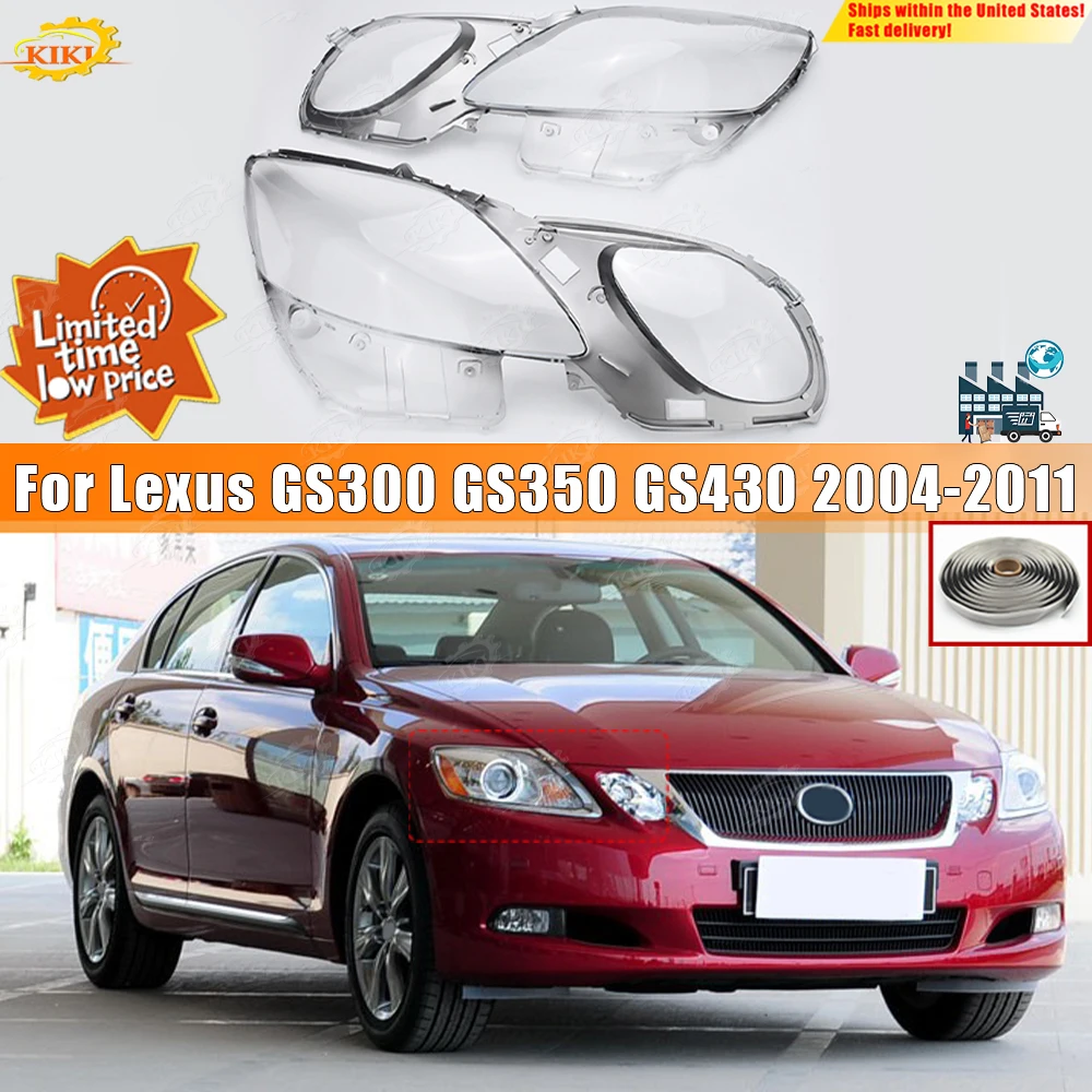 Fit for Lexus GS300 GS350 GS430 2004-2011 Car headlight lampshade  headlight lamp shell to send rubber strip