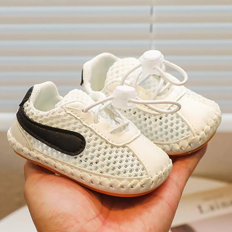 

New Baby Shoes Spring Autumn Mesh Breathable Shoes One Year Old Soft Soled Walking Shoes Summer Baby Hollow Out Sandals Femal