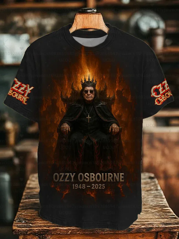 الصيف الرجال النساء قصيرة الأكمام Ozzy Osbourne المغني طاقم الرقبة عادية ثلاثية الأبعاد طباعة التعادل صبغ تي شيرت الهيب هوب القمم #1