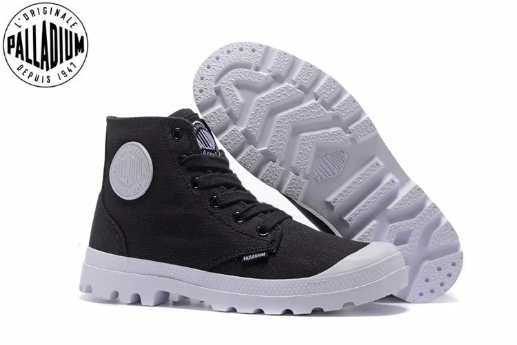 PALLADIUM PAMPA HI ORIGINALE TC Sneakers black and white Classic Canvas Shoe Ankle Boots Fashion Casual Shoes 40-44