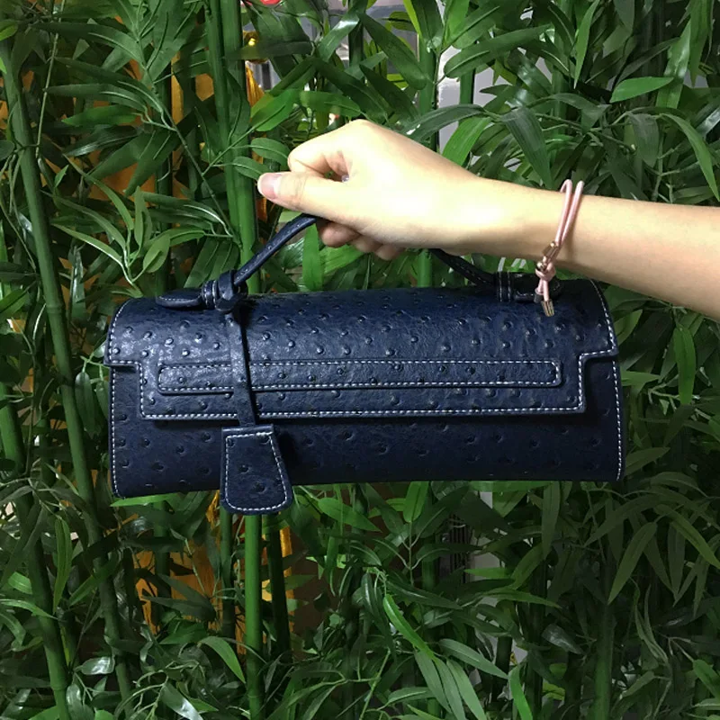 Avestruz e Cobra Imprimir Bolsa para Mulheres, Bolsas de Ombro Longas, Bolsas Femininas, Marcas de Moda, Hot Brand Design