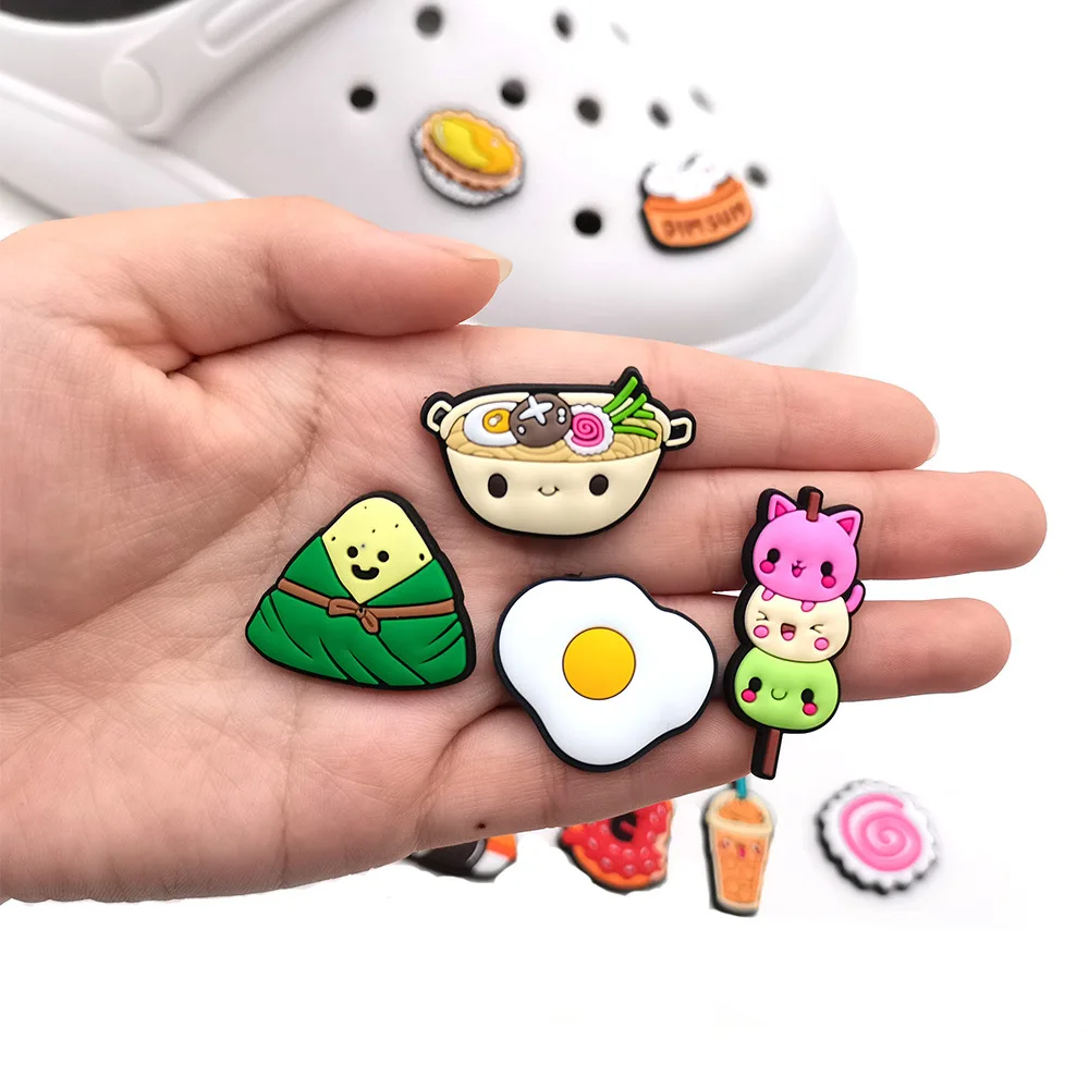 Cartoon Food Collection Shoe Charms DIY Shoe Decorations Accessories Decorations Sandal Decorate for Crocs Kids Gift