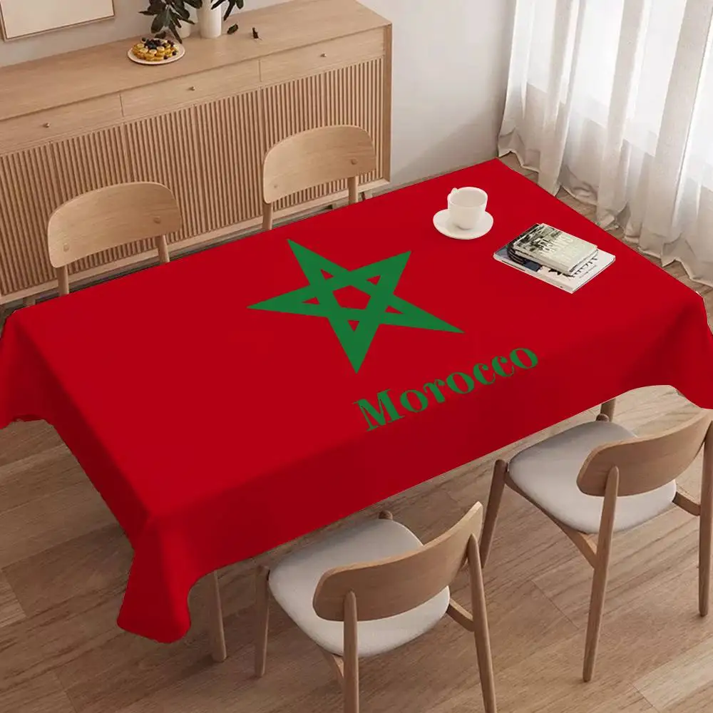 M-Marokko-Flagge, rechteckige Tischdecke, Tischdekoration, wiederverwendbar, wasserdicht, für Küche, Esstisch, Urlaub, Party, Dekoration