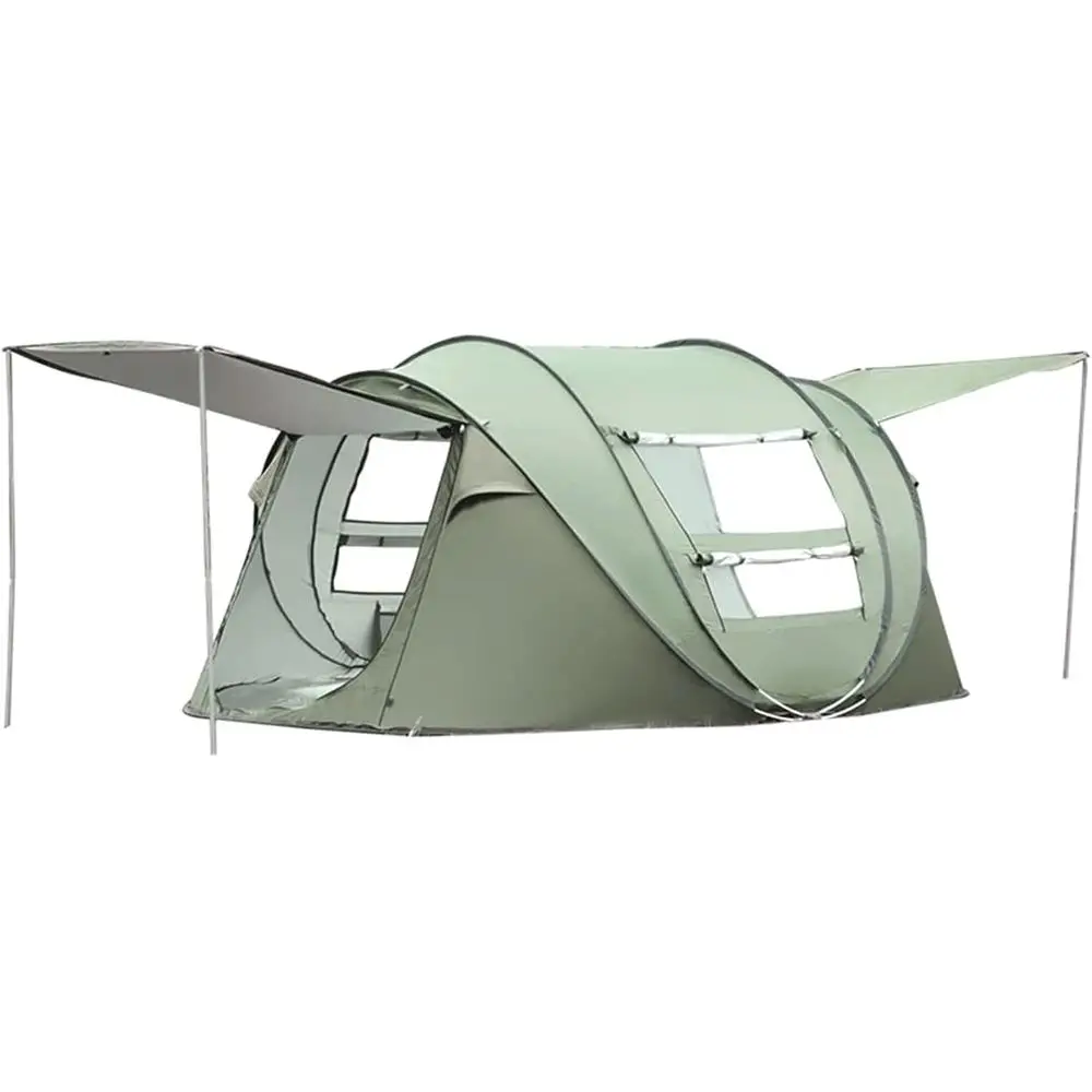 

Быстросборная водонепроницаемая палатка для кемпинга с 2 входами и 2 сетчатыми окнами, с солнцезащитным тентом для пляжа, 280x200x120 см