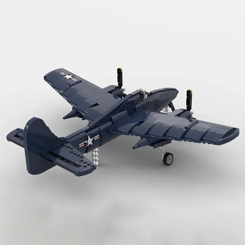 Moc Building Blocks ทหาร Series1:35 Scale F7F-3 Tigercat รุ่นเทคโนโลยีเครื่องบินอิฐ DIY Assembly Fighter ของเล่น