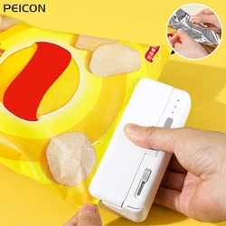 Mini sellador de bolsas de plástico, máquina de sellado de bolsas de calor, embalaje de alimentos, bolsas de plástico, Clip, sellador de calor recargable de mano