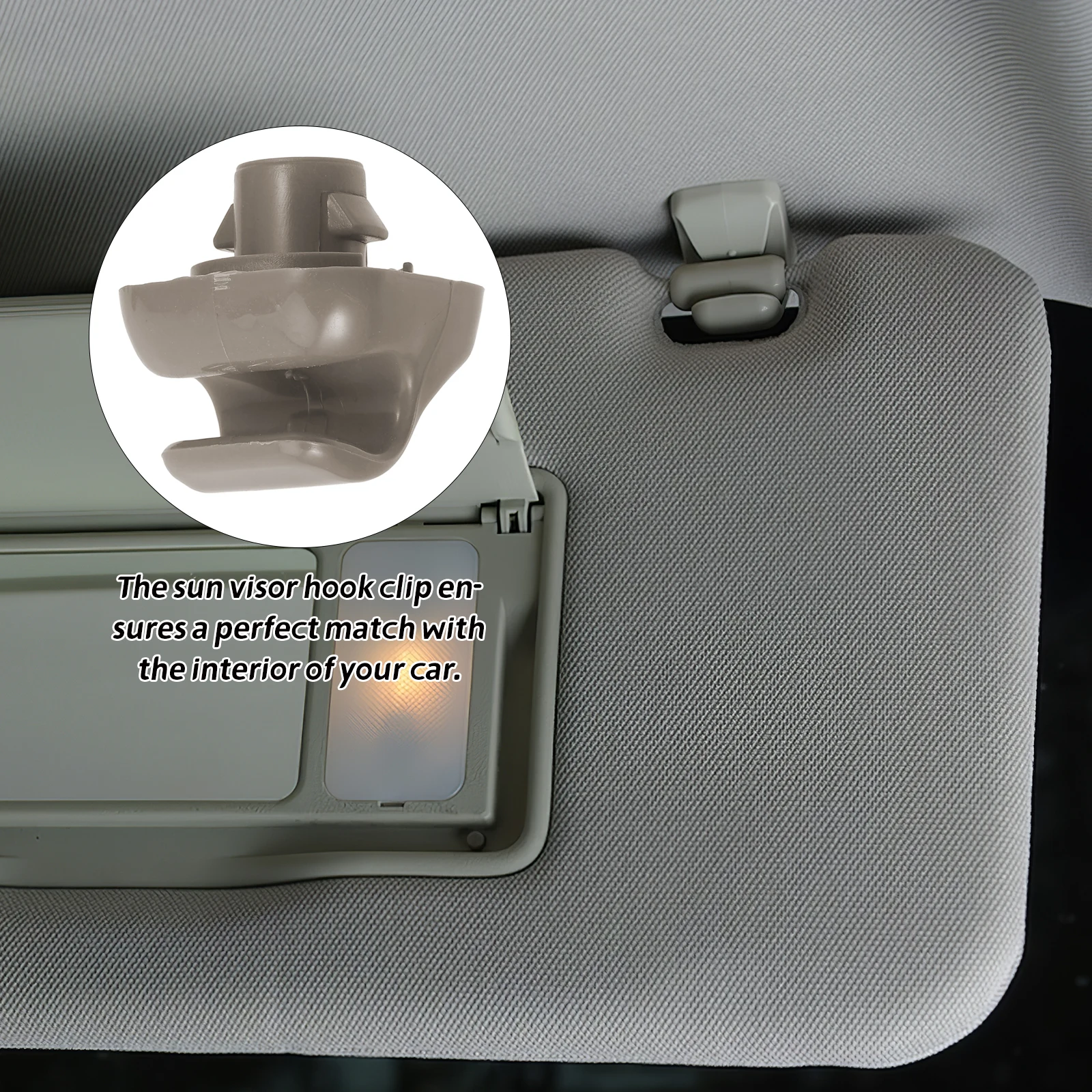 

Sun Visor Hook Clip Grey Interior Car Accessories Shade Holder Makeup Mirror Fixing Bracket Visor Clips for Cars Sunshade