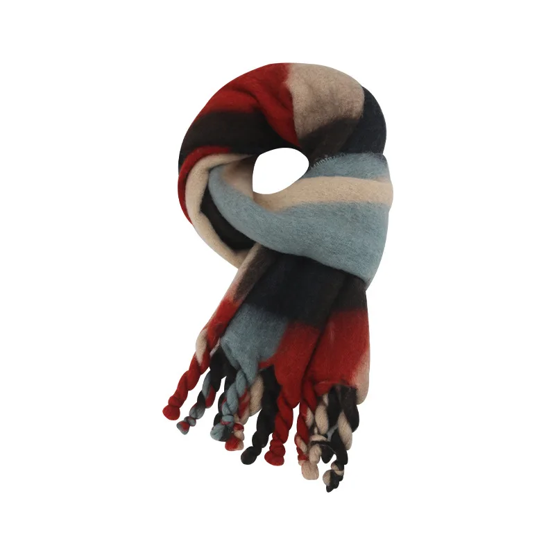 Luxury Imitation Cashmere Women Scarf Winter Thicken Warm Pashmina Shawl and Wrap Bandana Tassel Female Foulard Thick Blanket