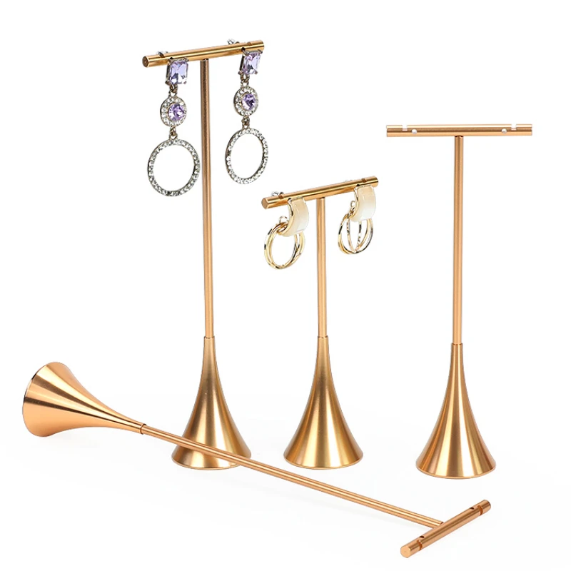 Metal T-shaped earring rack jewelry home storage earring rack jewelry store earring display rack