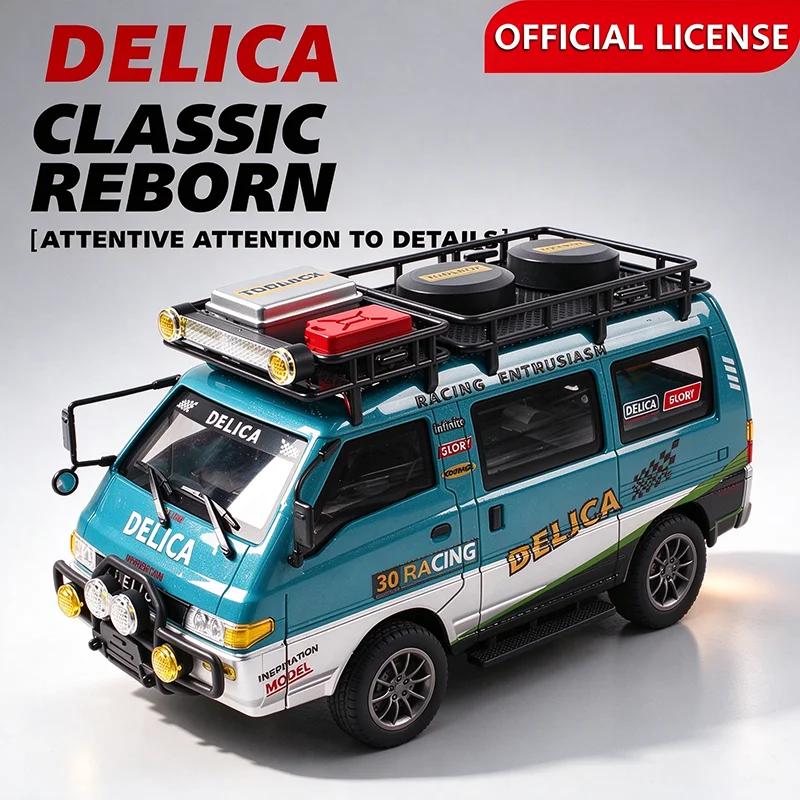 JXC 5813 Mitsubishi Delica 1/24 RC Car Toy 2.4G 4WD Full Proportional Remote Control Off-road LED Mini Van Model Racing Gift
