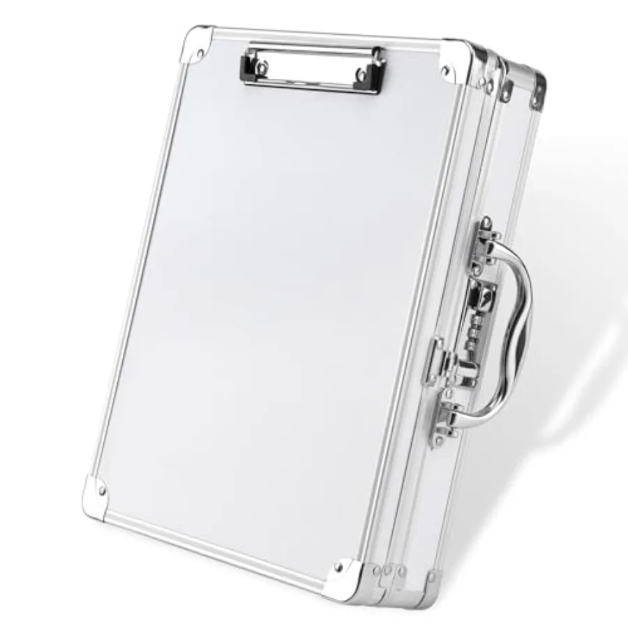 

Combination s with Storage Briefcase Heavy Duty Box Aluminum Metal with Handle, Storage Clipboard Maximum Security Large Capaci