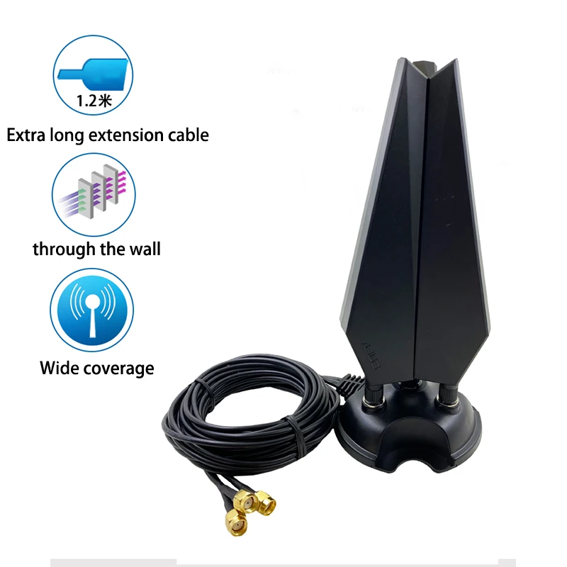 ASUS Original Strong Magnetic Extension Base Antenna WiFi Router Tri-band Antenna for Various Motherboard Wireless Network Card