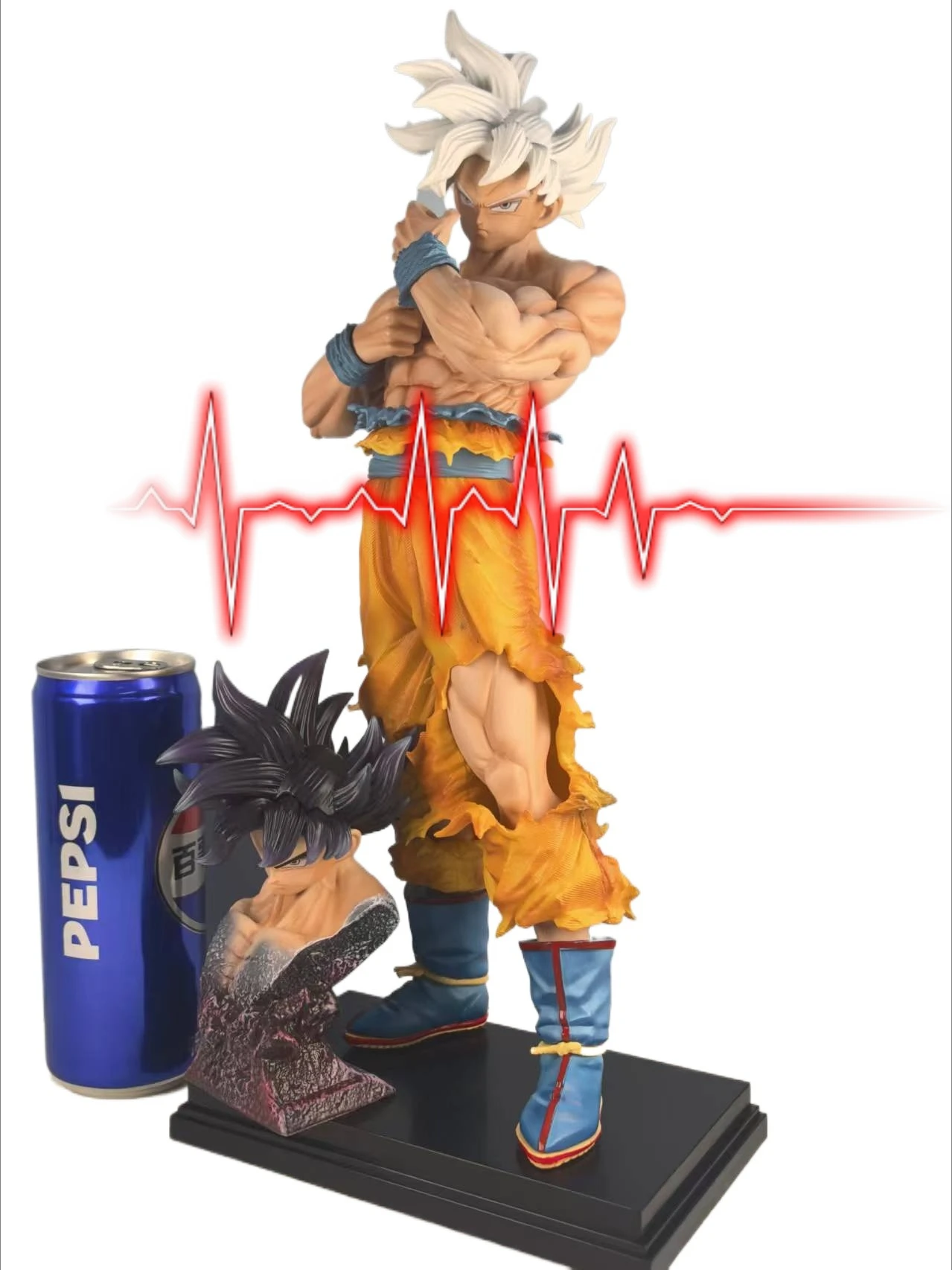 CK studio 35cm Dragon Ball Anime Figure Ultra Instinct Son Goku Kakarotto 2 heads Figure PVC statue Model Toy Gift