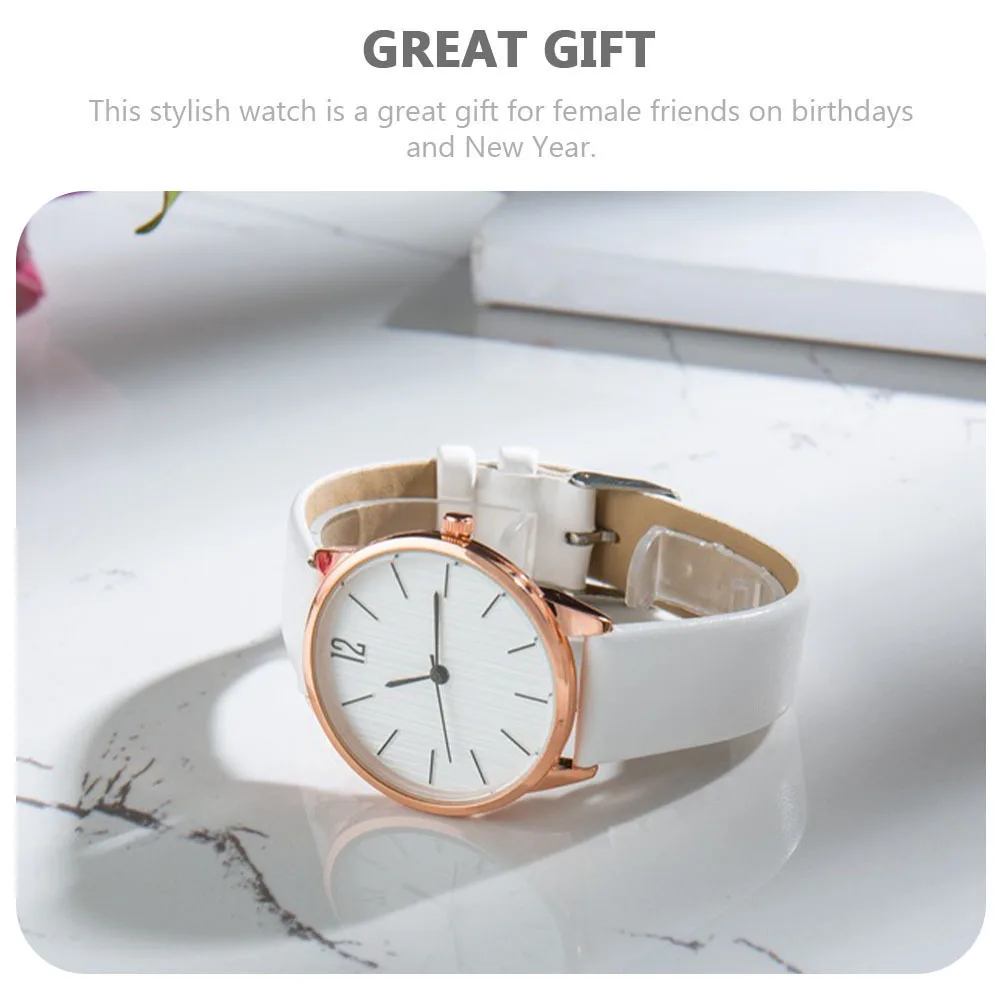 

Fashion Quartz Watch For Women Pu Strap Waterproof Casual Wristwatch Elegant Lady Timepiece Gift For