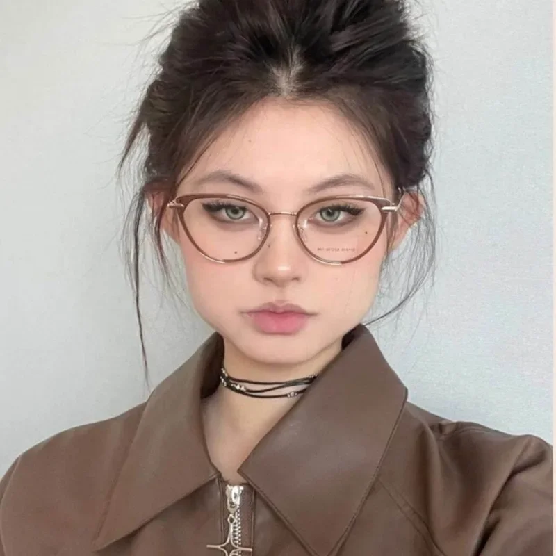 2PCS Cat Eye Frame Glasses Women Anti Blue Light  Glasses Retro Optical Glasses - Image 2