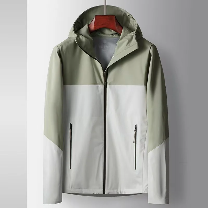 

2025 Spring - Autumn New Men's Outdoor Color - Block Hooded Windbreaker Crafted From Premium Fabric Light - luxury Casual Style