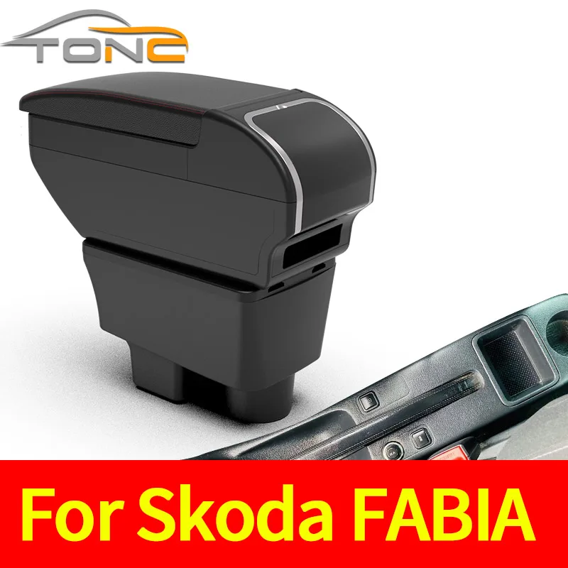

For Skoda FABIA Armrest For Skoda Fabia 2 2008-2014 Car Armrest box Retrofit parts Storage Box Interior Parts Car Accessories