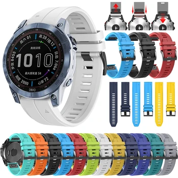 QuickFit 22 มม.26 มม.ซิลิโคนสําหรับ Garmin Fenix 7X 7 พลังงานแสงอาทิตย์/6X 6 Pro 5 5X Plus 3 3HR/Epix สร้อยข้อมือ 1:1 อย่างเป็นทางการ