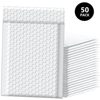 50PCS กระดาษคราฟท์ฟองซองเบาะ Mailers การจัดส่งซองจดหมาย Self Seal การจัดส่งบรรจุภัณฑ์ Courier กระเป๋า