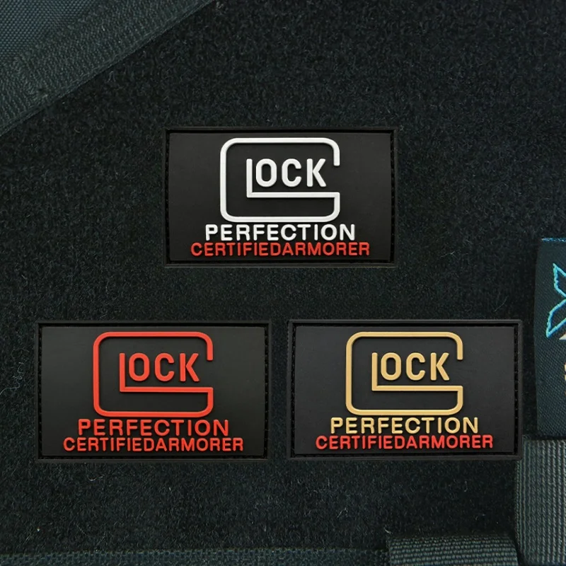 Повязка на руку Glock из ПВХ, тактический значок для морального духа, светящиеся нашивки на крючках и петлях, внешнее оборудование, наклейки