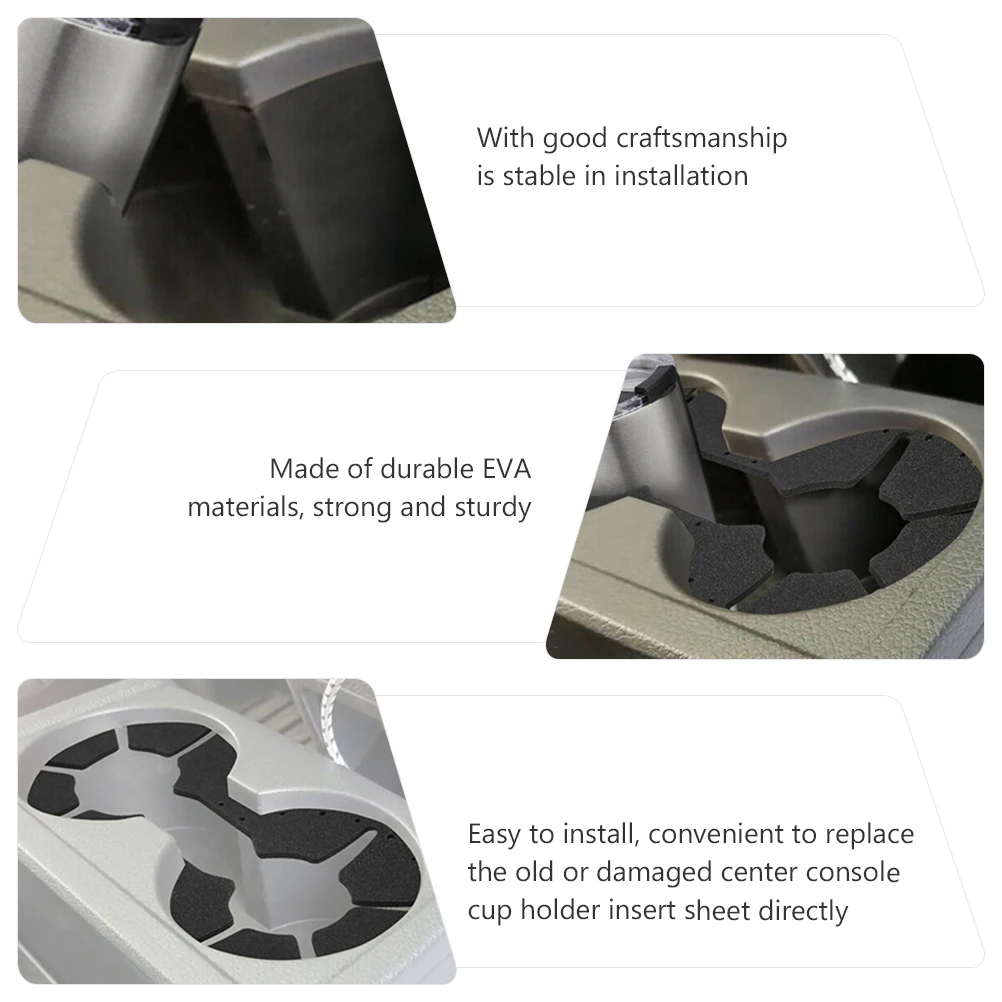 

Car Cup Insert Easy Install No Shake Durable Eva Console Bottle Holder Sheet Console Cup Retainer Front Bottle Fixing Sheet