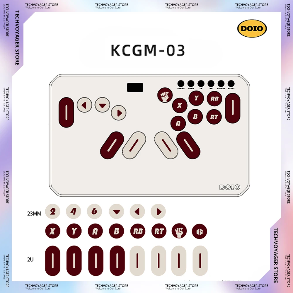 Doio Hitbox KCGM-03 мини-клавиатура колпачки 14 + 8 клавиш PBT 2U сублимационный индивидуальный набор колпачков для аркадных игр аксессуары для ПК подарки