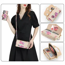 Zipper Detachable Magnetic Wallet Phone Case For Samsung Galaxy S23 S22 Plus Note 20 Ultra Lanyard Hand Strap Leather Cover Fund