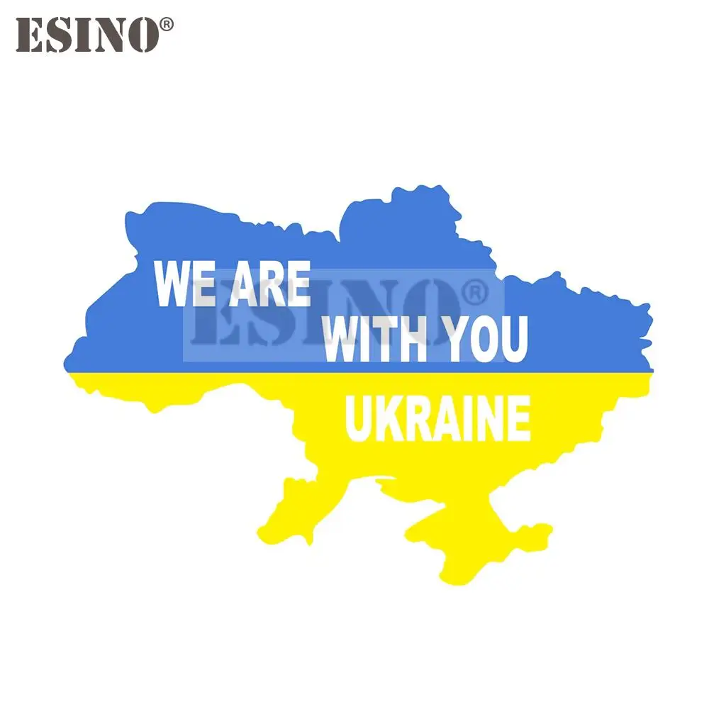 Car Styling Ukraine National Flag WE ARE WITH You Decorative Car Accessory Creative PVC Waterproof Sticker Whole Body Decal