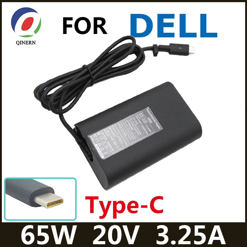 

65W USB-C Type-C 20V 3.25A зарядное устройство AC ноутбук адаптер для Dell XPS13 XPS12 Latitude 7410 9410 9510 Venue 10 Pro Power