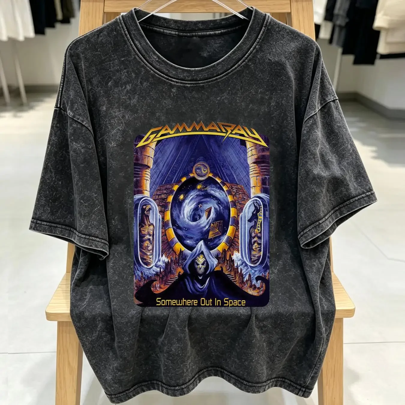 washed T Shirt Gamma Ray Somewhere Out in Space  Cotton Men S to 5XL vintage Washed Top For Everyday Wear streetwear Slightly