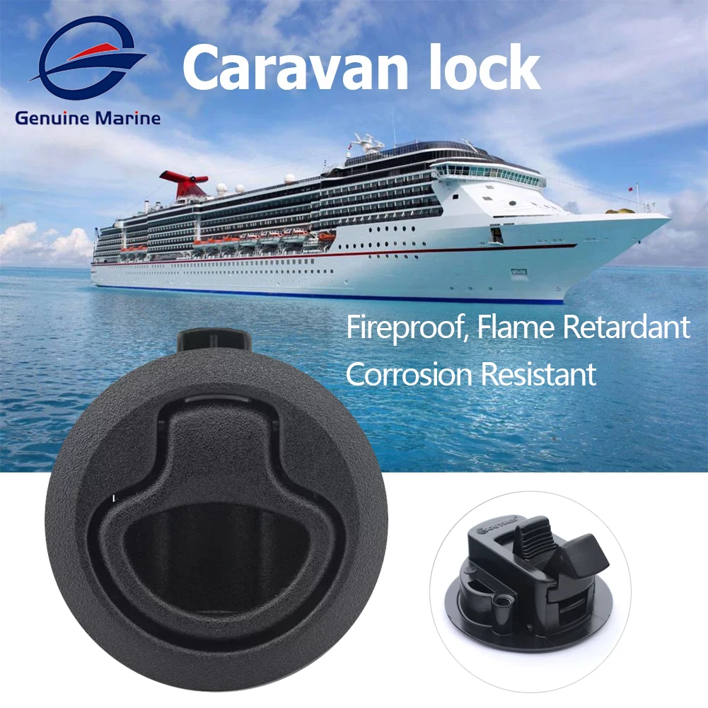 

Genuine Marine Round Deck Cover Door Lock PC/ABT Mixture Plastic Boat Handle Ring Floor Lock Fire Flame Retardant Yacht Fitting