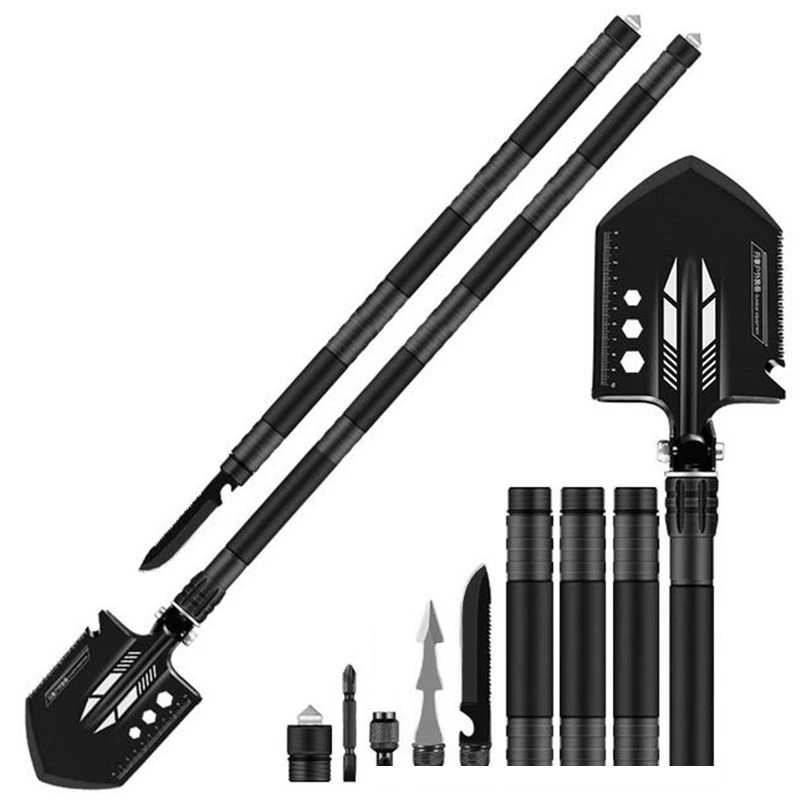 Outdoor Camping Shovel Set For Survival Folding Tactical Military Shovel Multifunctional Snow Car Shovel Garden Tools Set