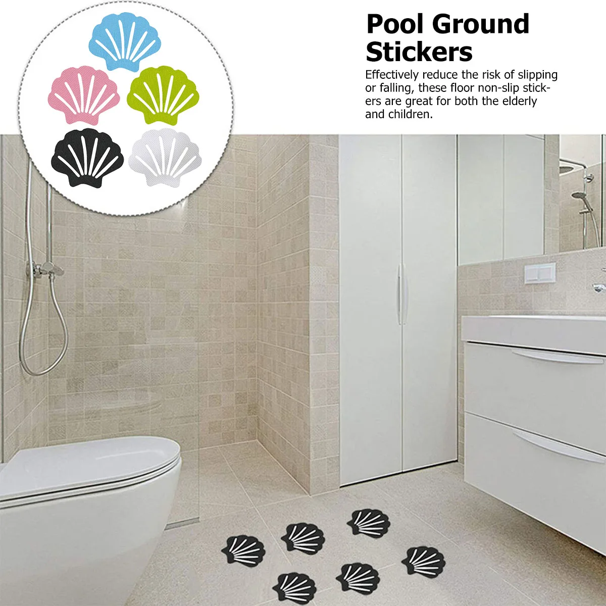 

30 pcs Non-Slip Bathroom Floor Stickers Cartoon Anti-S Pool Stairs Sticker For Kitchen Bath Balcony Corridor Stair Adhesive