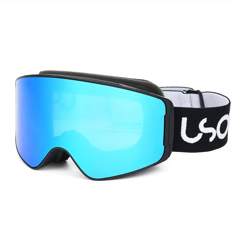 Gafas de snowboard magnéticas de gran tamaño con logotipo personalizado, gafas de esquí para nieve, venta al por mayor, moda