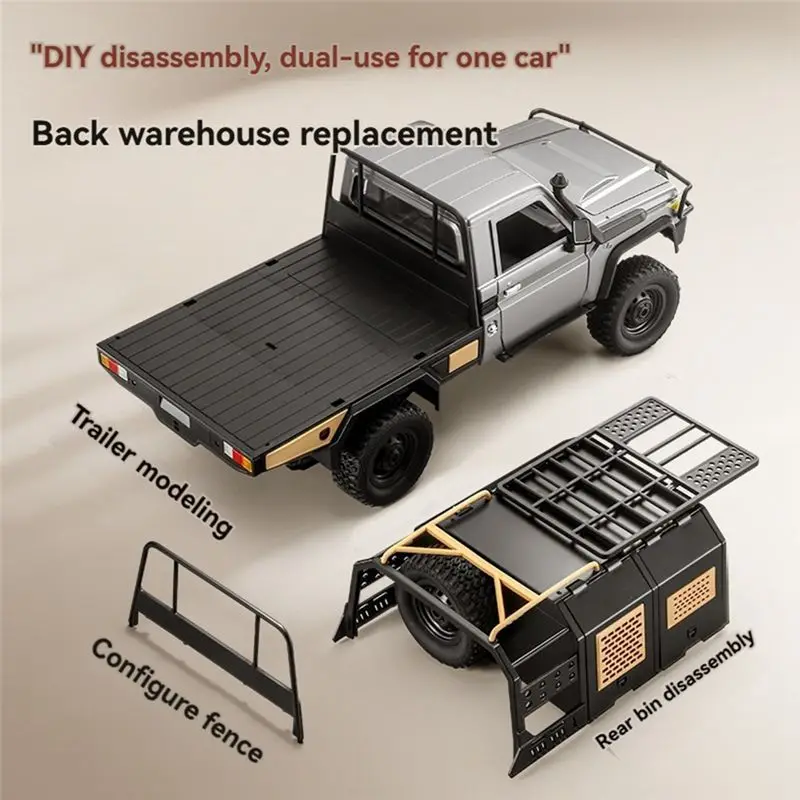 YSUN-2.4G Full Scale Pickup Short Truck 4WD Climbing Car RC Car Remote Control For MN MODEL MN82S 1:12 Black