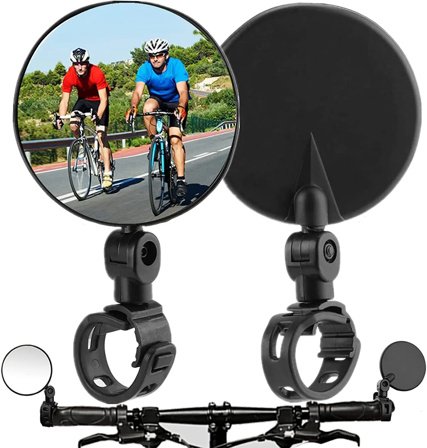 

ZK90 Universal Bicycle Rearview Mirror Adjustable Rotate Wide Angle Cycling Handlebar Rear View Mirror MTB Road Bike Accessories