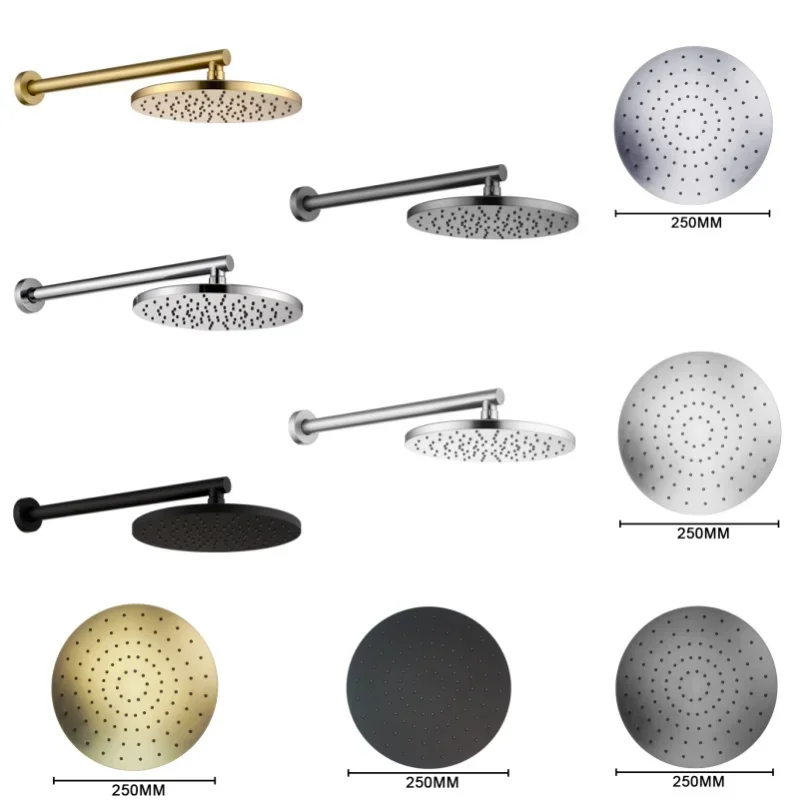 High Pressure Shower Head 10Inch Rain Showerhead G1/2 Adjustable Bathroom Shower Head Spray Showerhead Polished Chrome Bath Rain