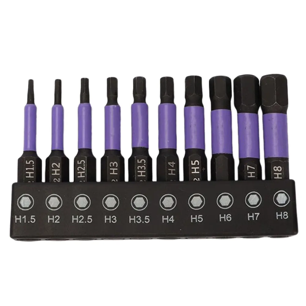 Magnetic Hex Screwdriver Bits Set of 10 Suitable for Impact Wrenches Lengths to Meet Different Repair Requirements