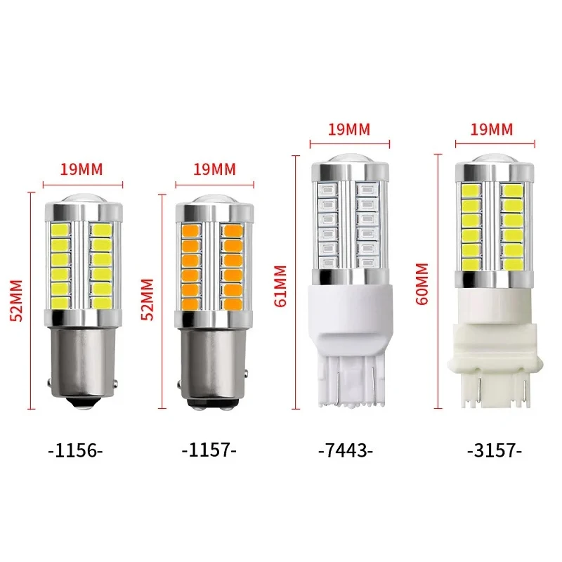 1156 LED BA15S P21W PY21W BAY15D 5630 5730 33SMD LED Bulb BAU15S P21/5W 12V For Signal Lights Reverse Lamp