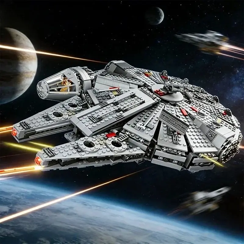

In Stock 1381 PCS Space Millennium War Ship Spacecraft Set Falcon Alien MINI 75105 Figure Model Building Blocks Bricks Toy Gift