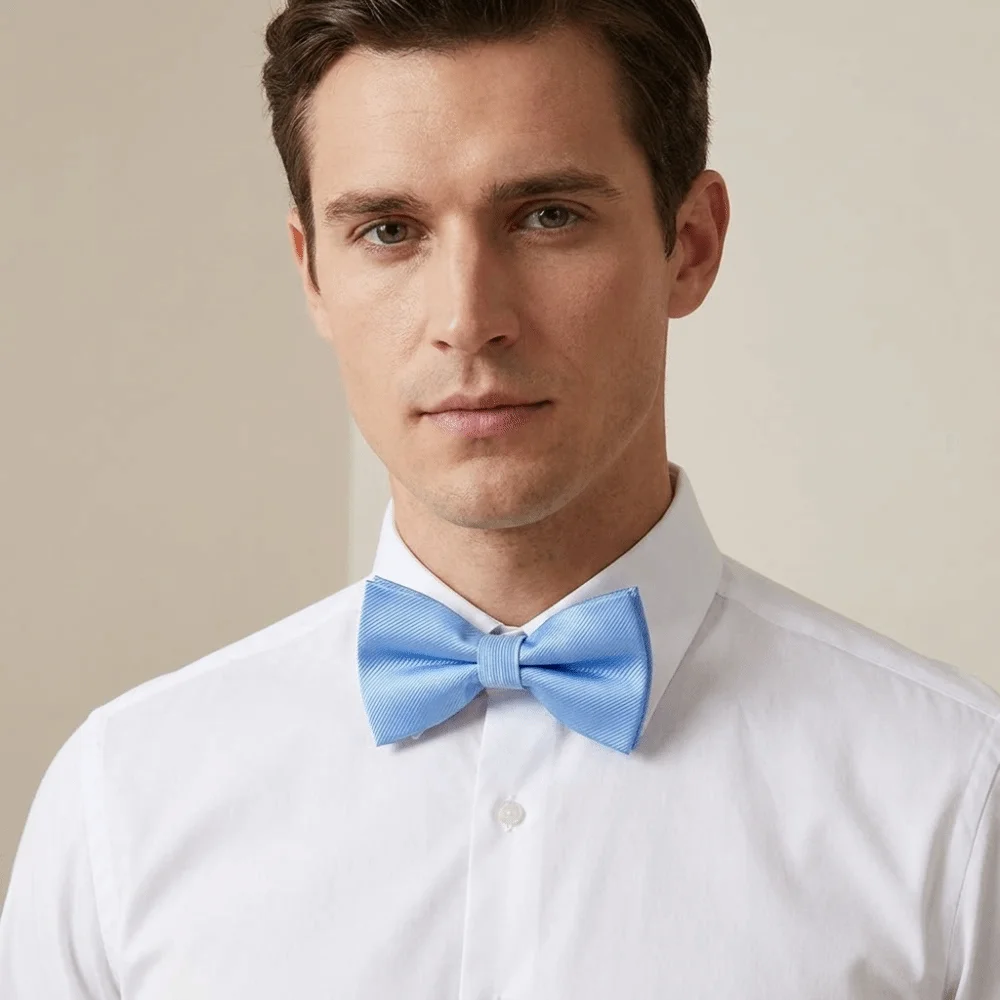 Simple Solid Color Bowknot Bowtie Satin Adjustable Classic Ties Slim Formal Necktie Cloth Accessories