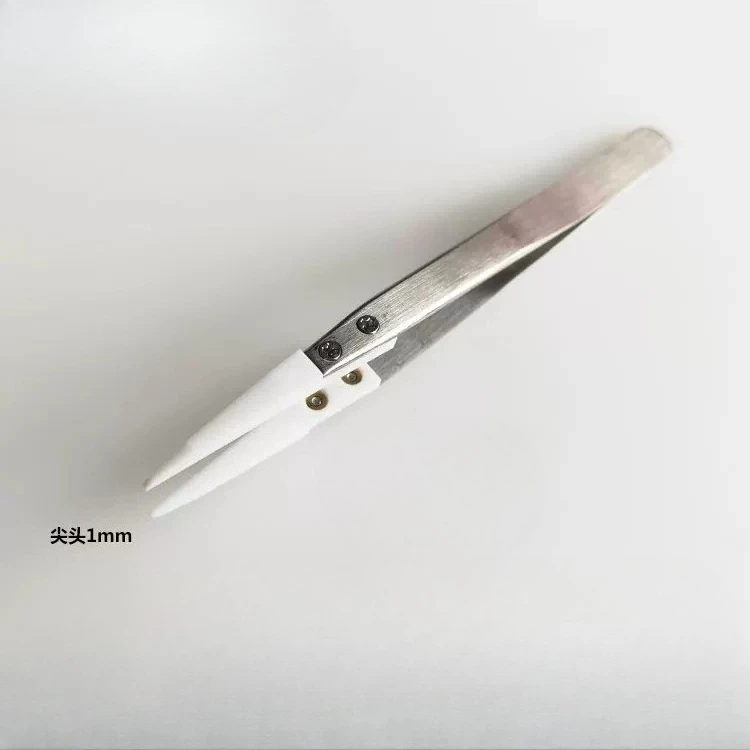 PTFE Soft‑Tip Elbow Tweezers, Acid & Alkali High Temperature Resistant Wafer Handling Clamp for Corrosive Liquid Operation